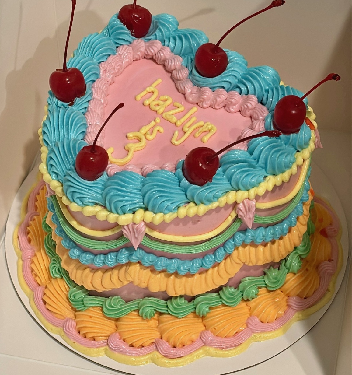 Colorful Retro Heart Cake