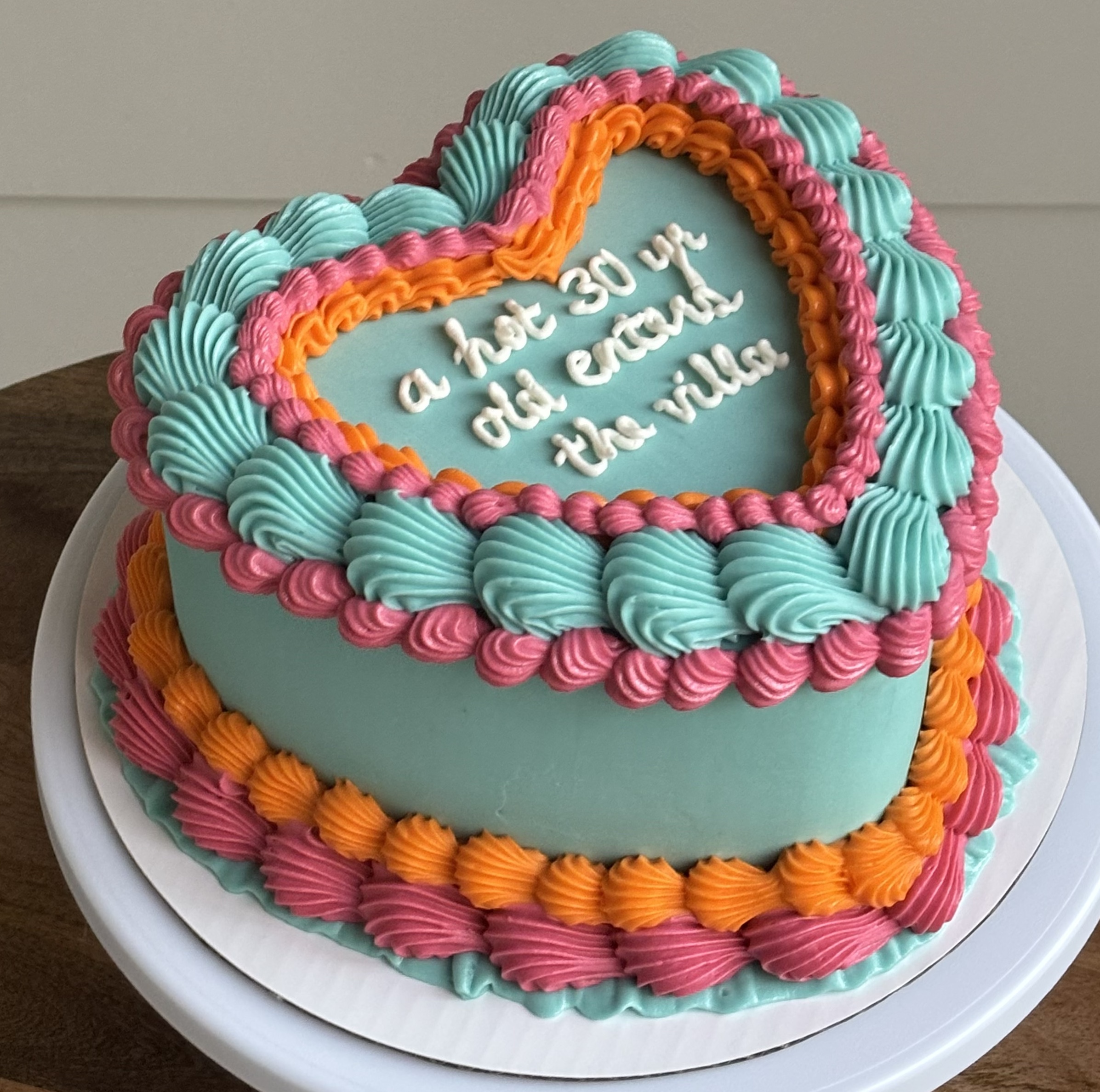 Tropical Sunset Heart Cake